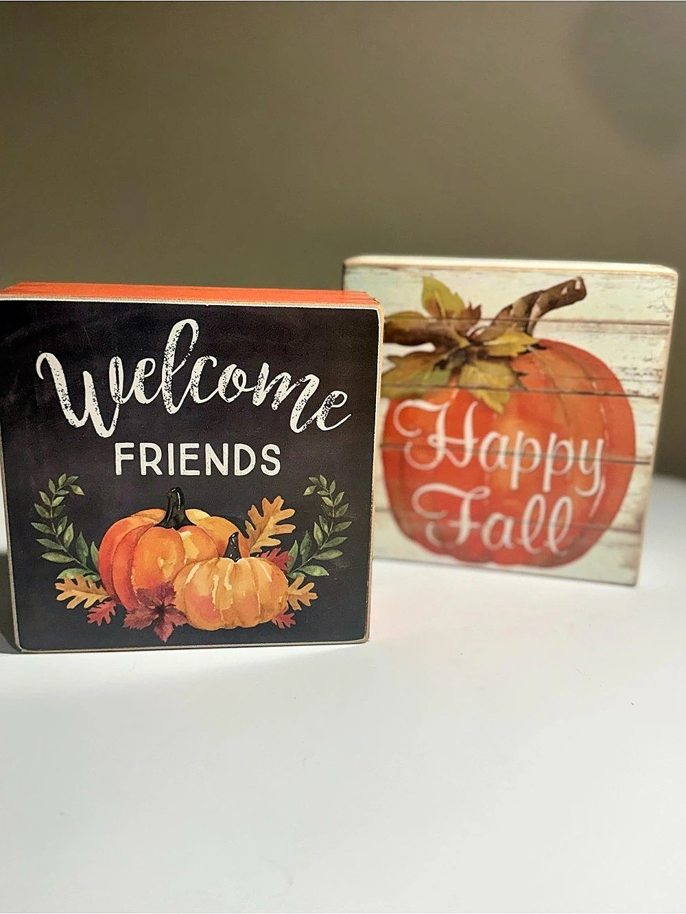 Fall Pumpkin Welcome Friends & Happy Fall Signs
